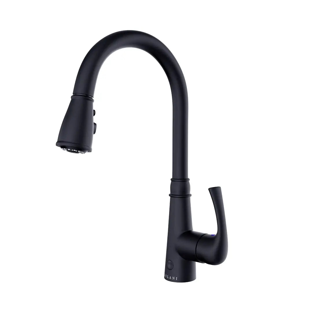 Lulani Moorea Matte Black 1.8 GPM Dual Sensor Single Handle Pull-Down Faucet With Baseplate