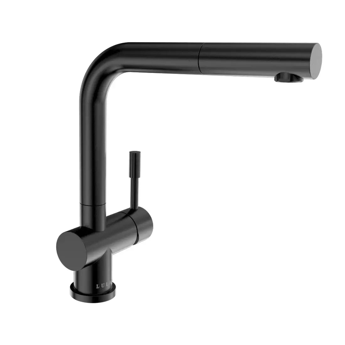 Lulani Nassau Steel Black PVD Finish 1.8 GPM 1-Handle Pull-Out Swivel Faucet With Baseplate