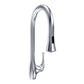 Lulani Yasawa Brushed Stainless Steel 1.8 GPM Single Handle 2-Function Pull-Down Spray Head 360 Swivel Spout Faucet With Baseplate