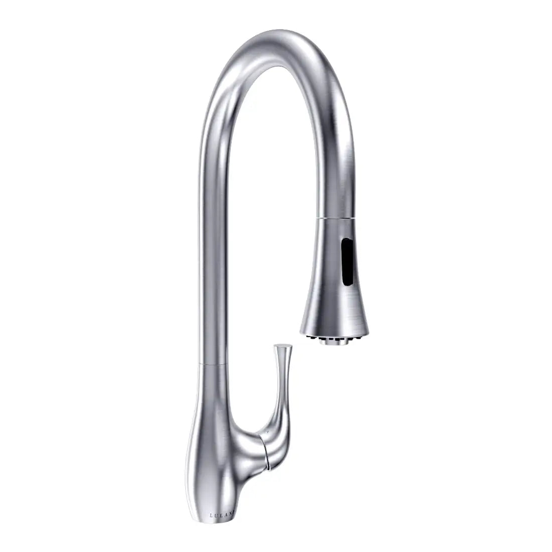 Lulani Yasawa Brushed Stainless Steel 1.8 GPM Single Handle 2-Function Pull-Down Spray Head 360 Swivel Spout Faucet With Baseplate