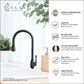 Lulani Yasawa Gun Metal 1.8 GPM Single Handle 2-Function Pull-Down Spray Head 360 Swivel Spout Faucet With Baseplate