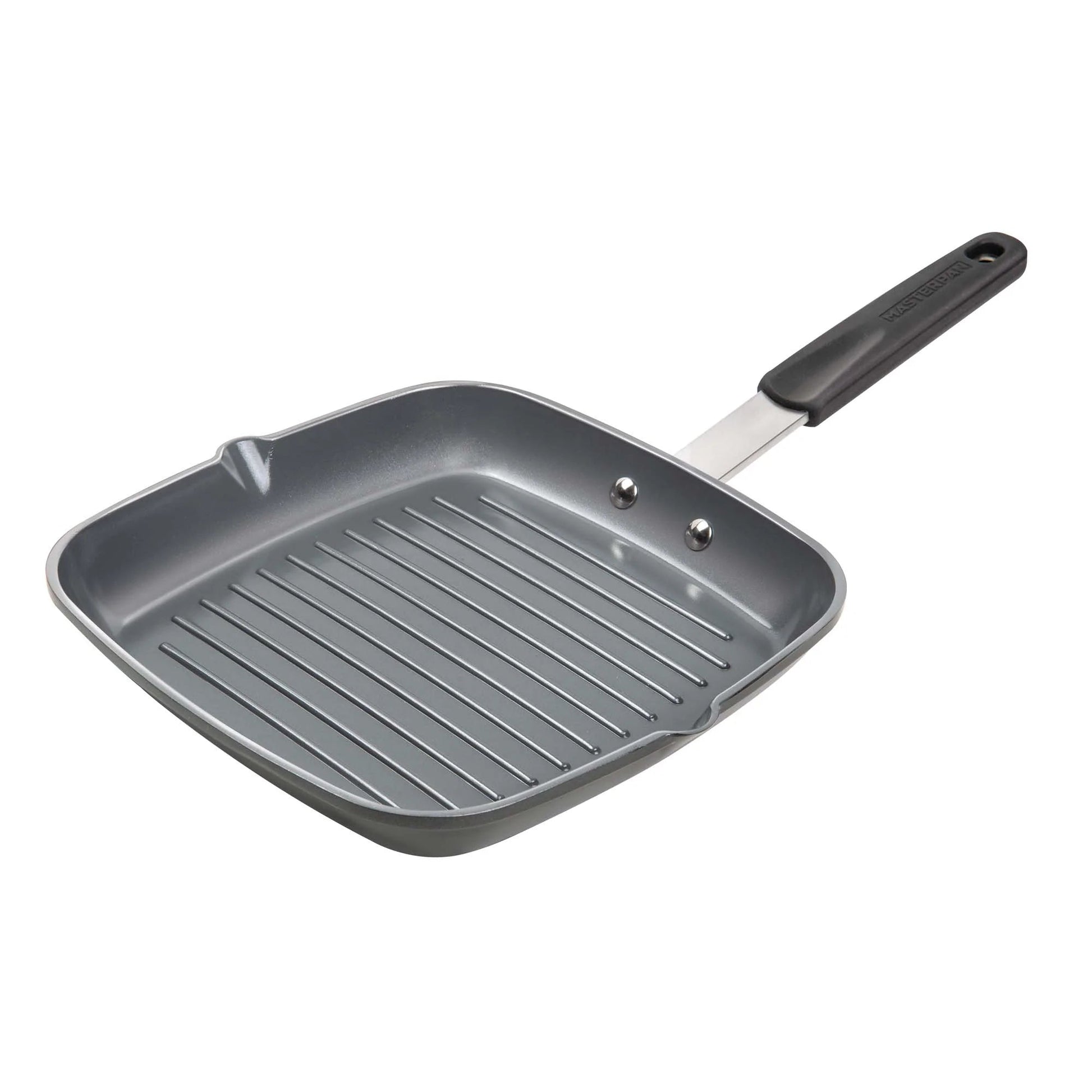 MASTERPAN Chef's Series 10” Grill Pan, Non-stick Aluminum Cookware With Stainless Steel Chef’s Handle