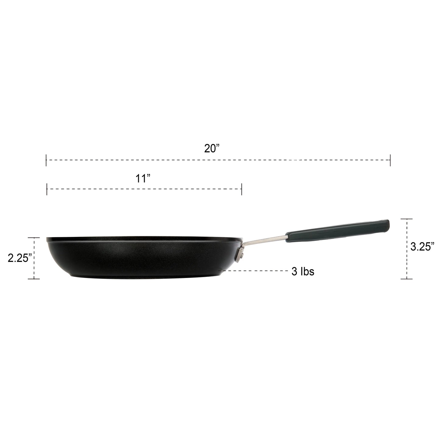 MASTERPAN Chef's Series 11" 4-Layer Ceramic Re-Enforced Non-Stick Cast Aluminum Frying Pan and Skillet With Riveted Stainless Steel Handle and Removable Silicone Handle Cover