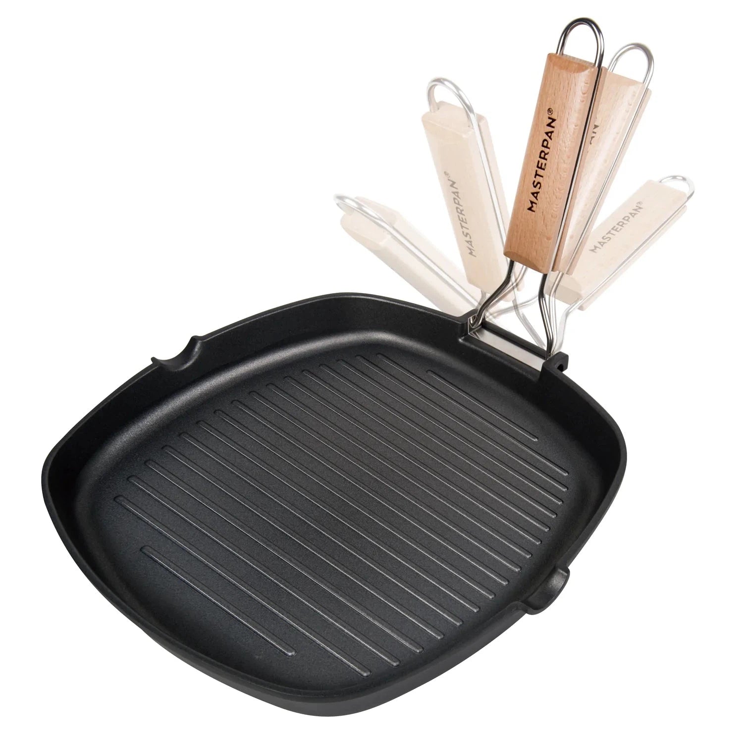 MasterPan Non-Stick 15 in. Divided Grill/Fry/Oven Meal Skillet 