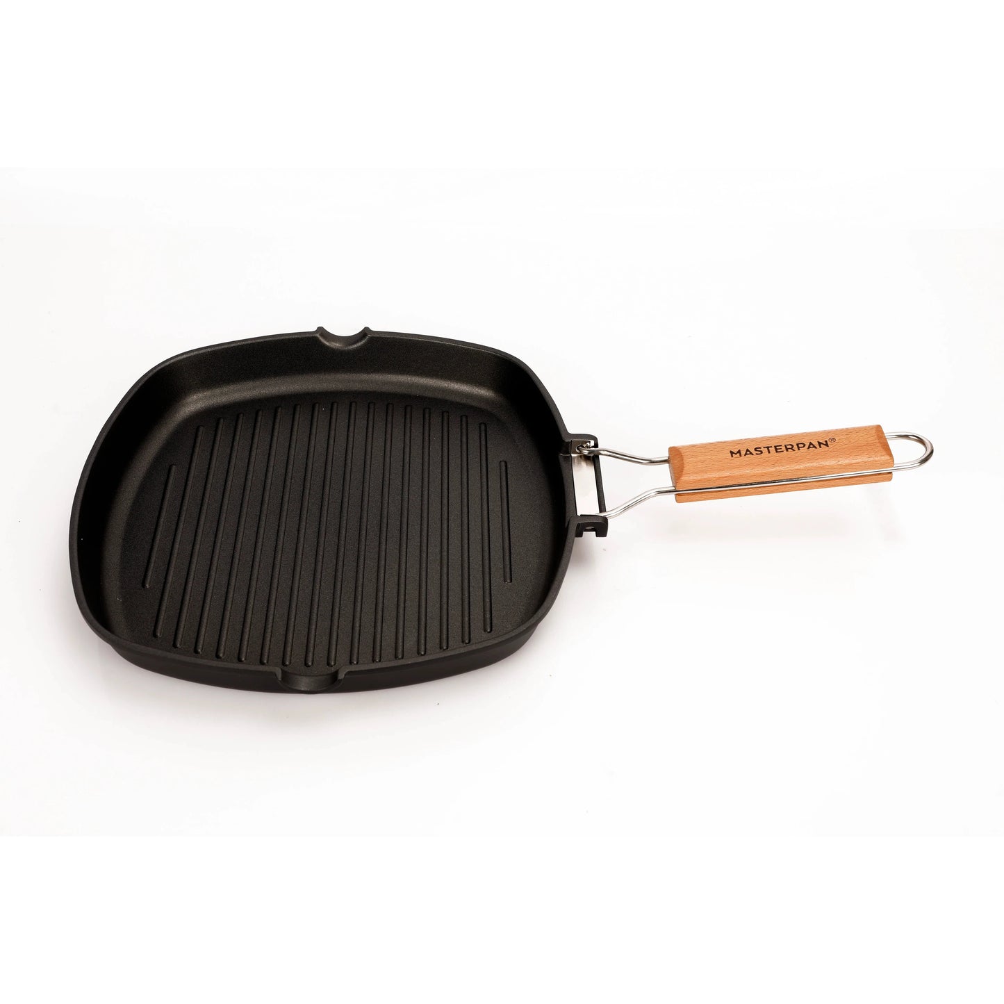 MASTERPAN Classico Series 8” Grill Pan Non-stick Cast Aluminum With Folding Handle