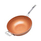 MASTERPAN Healthy Series 12” Chef’s Wok and Glass Lid, Copper Color Ceramic Non-stick Coating