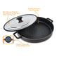 MASTERPAN Innovative Series 12” Black Stovetop Oven Grill Pan With Heat-in Steam-Out Lid, Non-stick Cast Aluminum