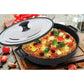 MASTERPAN Innovative Series 12” Black Stovetop Oven Grill Pan With Heat-in Steam-Out Lid, Non-stick Cast Aluminum