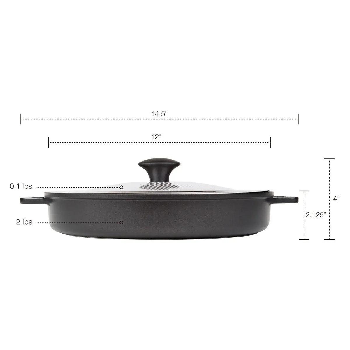 Masterpan MASTERPAN Innovative Series 12” Black Stovetop Oven Grill Pan With Hea ...