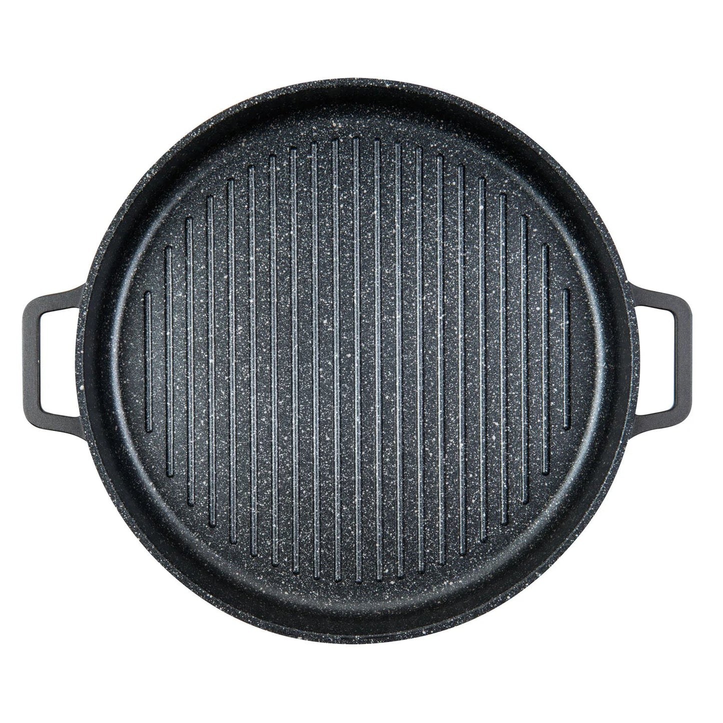 MASTERPAN Innovative Series 12” Black Stovetop Oven Grill Pan With Heat-in Steam-Out Lid, Non-stick Cast Aluminum