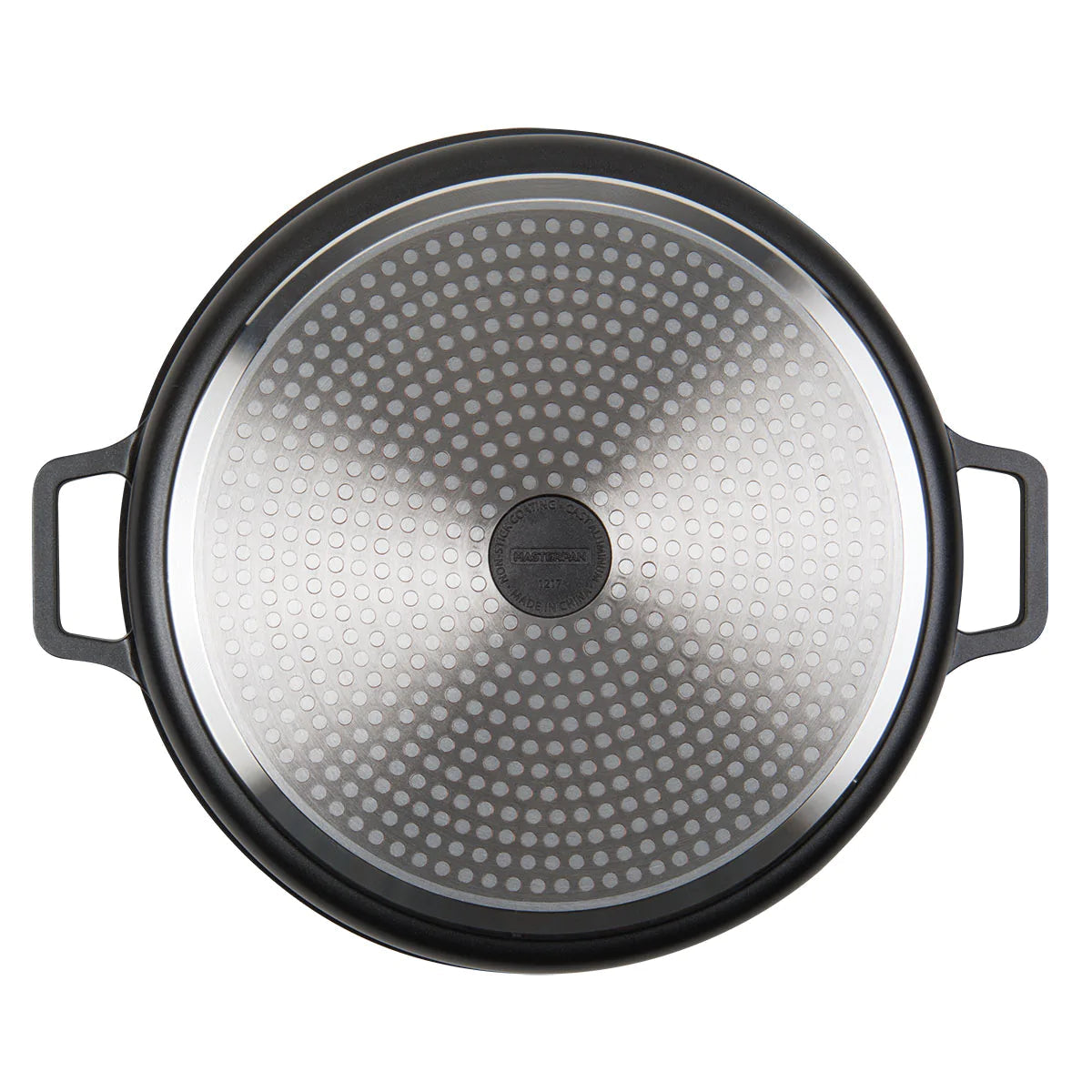 MASTERPAN Innovative Series 12” Black Stovetop Oven Grill Pan With Heat-in Steam-Out Lid, Non-stick Cast Aluminum