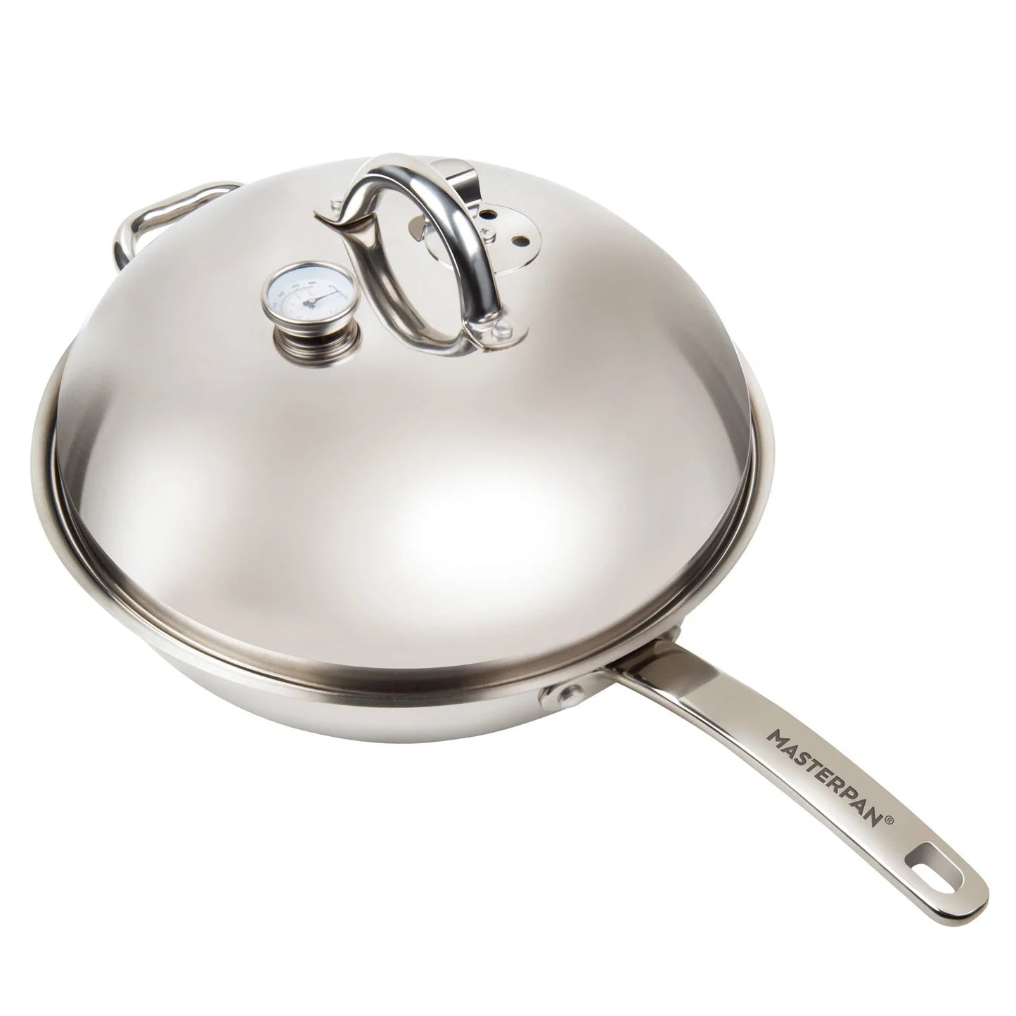 MASTERPAN Innovative Series 13” Stovetop Multi-Use 4-in-1 Smoker Wok Stainless Steel