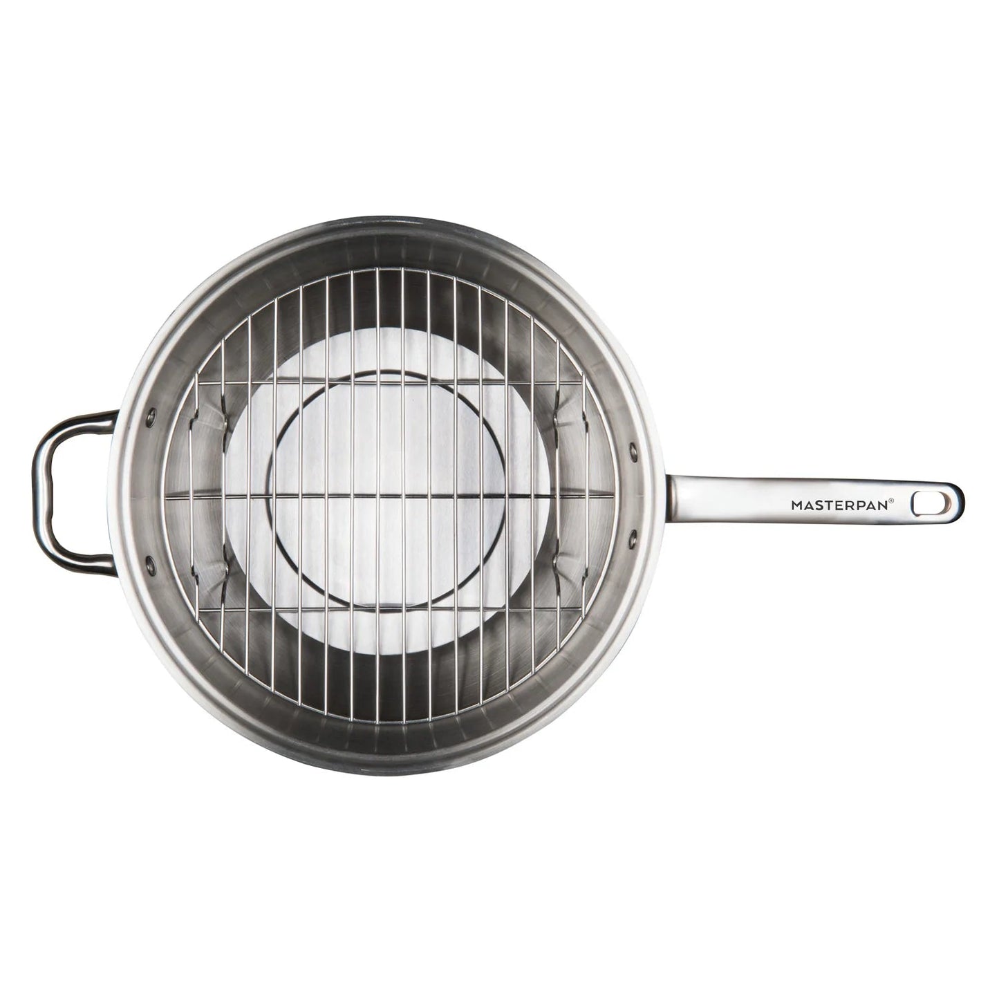 MASTERPAN Innovative Series 13” Stovetop Multi-Use 4-in-1 Smoker Wok Stainless Steel