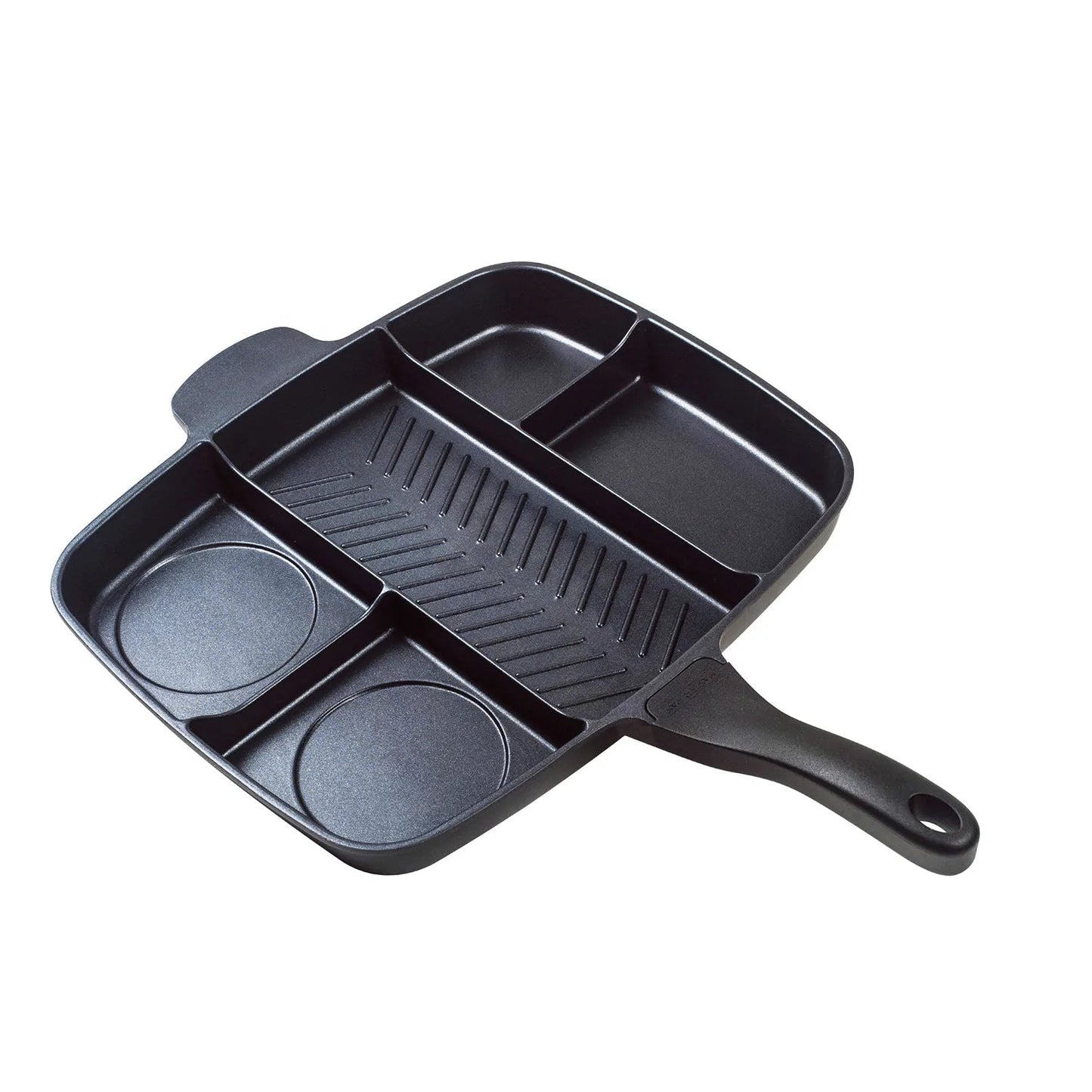 MASTERPAN Innovative Series 15” 5-Section Non-stick Cast Aluminum Grill and Griddle Skillet