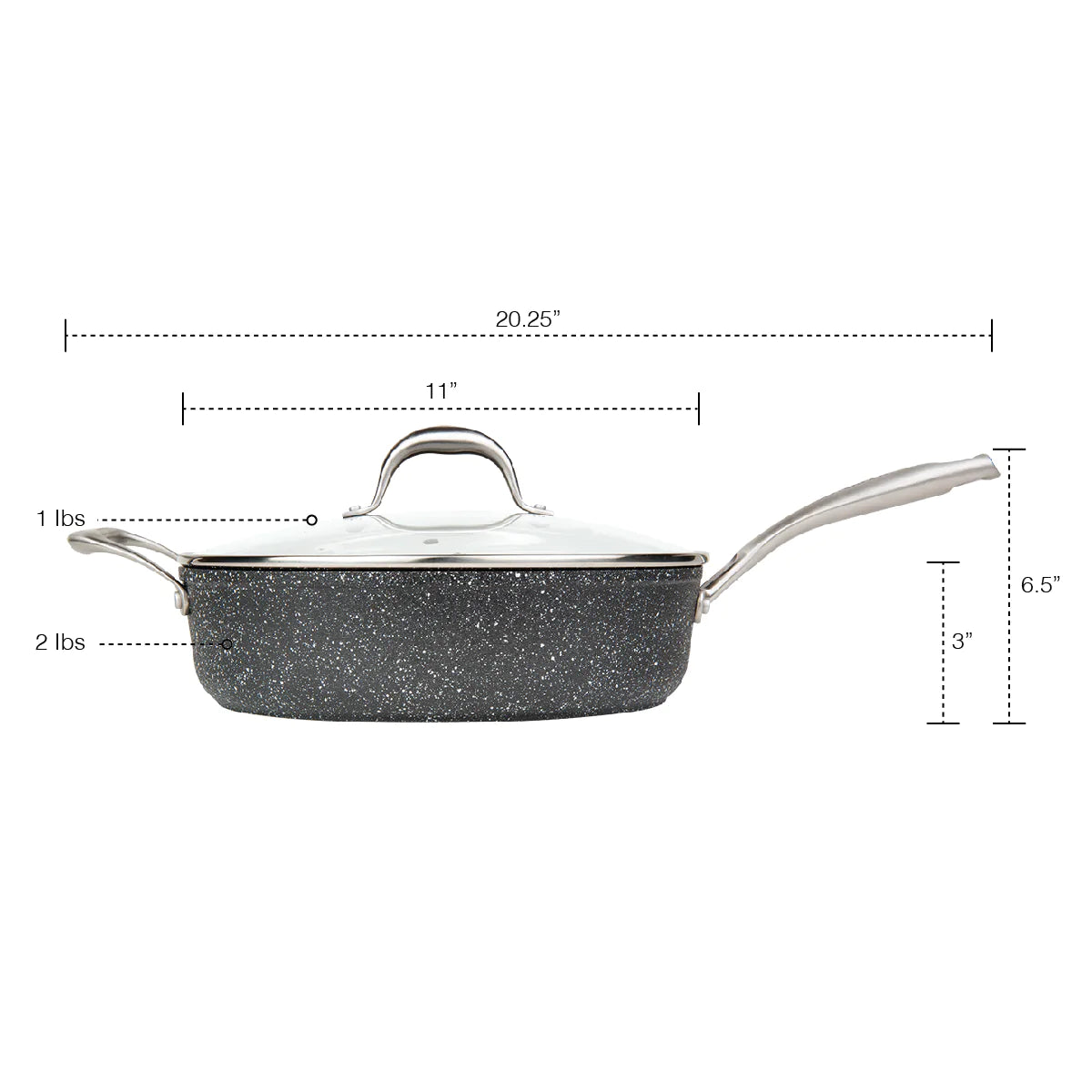 Induction Bottom Aluminum Nonstick Frying-Pan Grey Fry Pan - 11