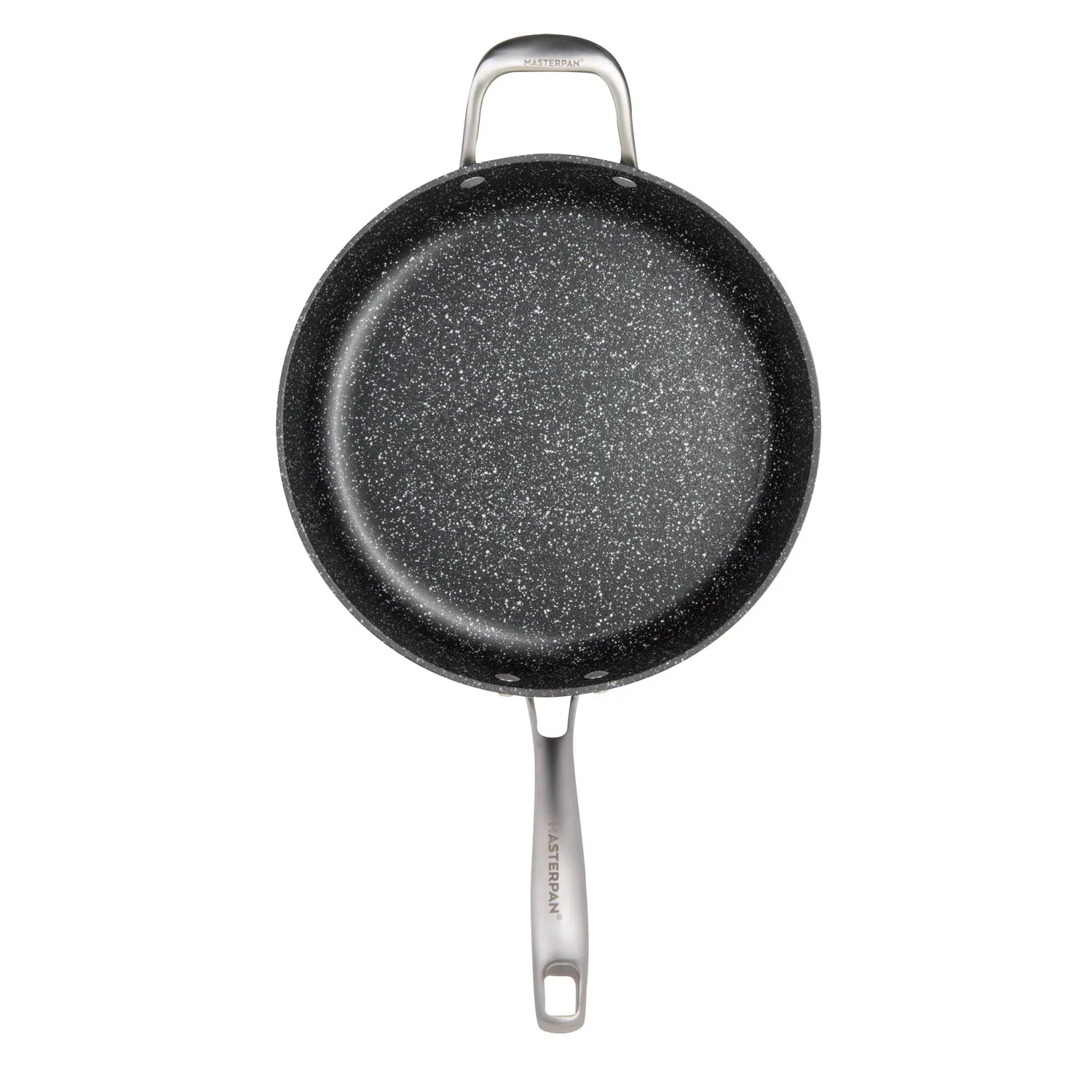 MASTERPAN Premium Series 11” 5 QT. Saute Pan With Glass Lid Non-stick Cast Aluminum Granite Look Finish