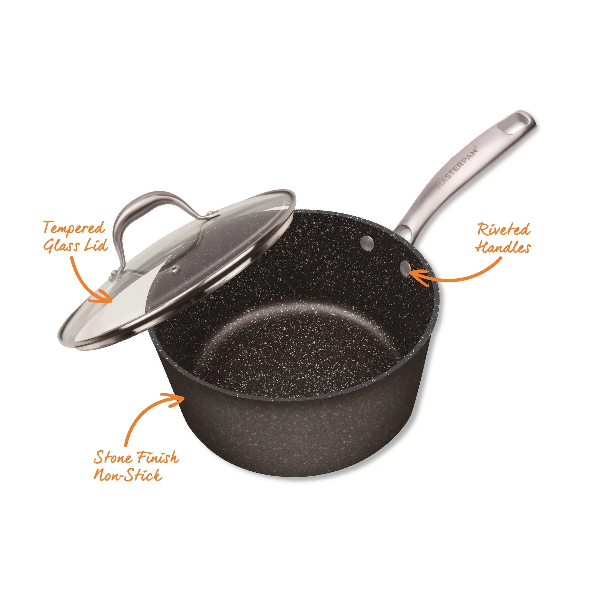Master Cuisine Gray 2-Quart Aluminum Sauce Pan with Lid