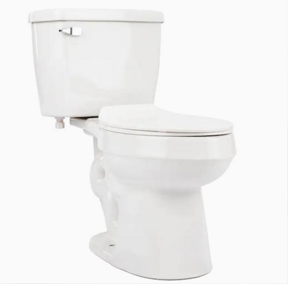 MONOPY White 2-piece with Standard 12-in Rough-in Elongated Toilet