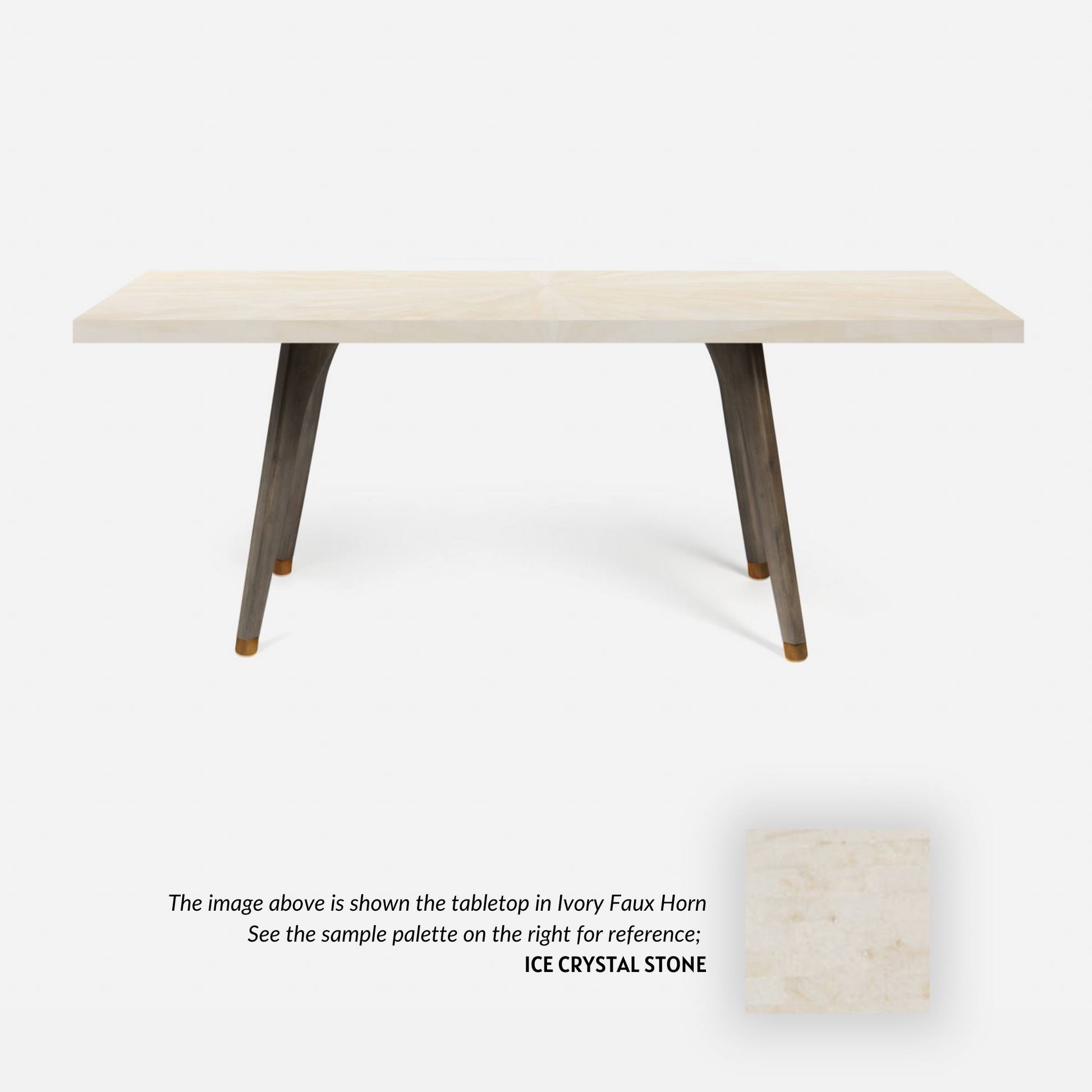 Made Goods Alder 110" Gray Stained Oak Dinning Table With Rectangle Ice Crystal Stone Table Top