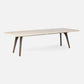Made Goods Alder 110" Gray Stained Oak Dinning Table With Rectangle Ivory Faux Horn Table Top