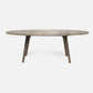 Made Goods Alder 96" Gray Stained Oak Dinning Table With Oval Warm Gray Marble Table Top