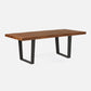 Made Goods BRANDT 88" x 40" x 30" Angular Aluminum Outdoor Dinning Table With Rectangle Aged Natural Teak Table Top
