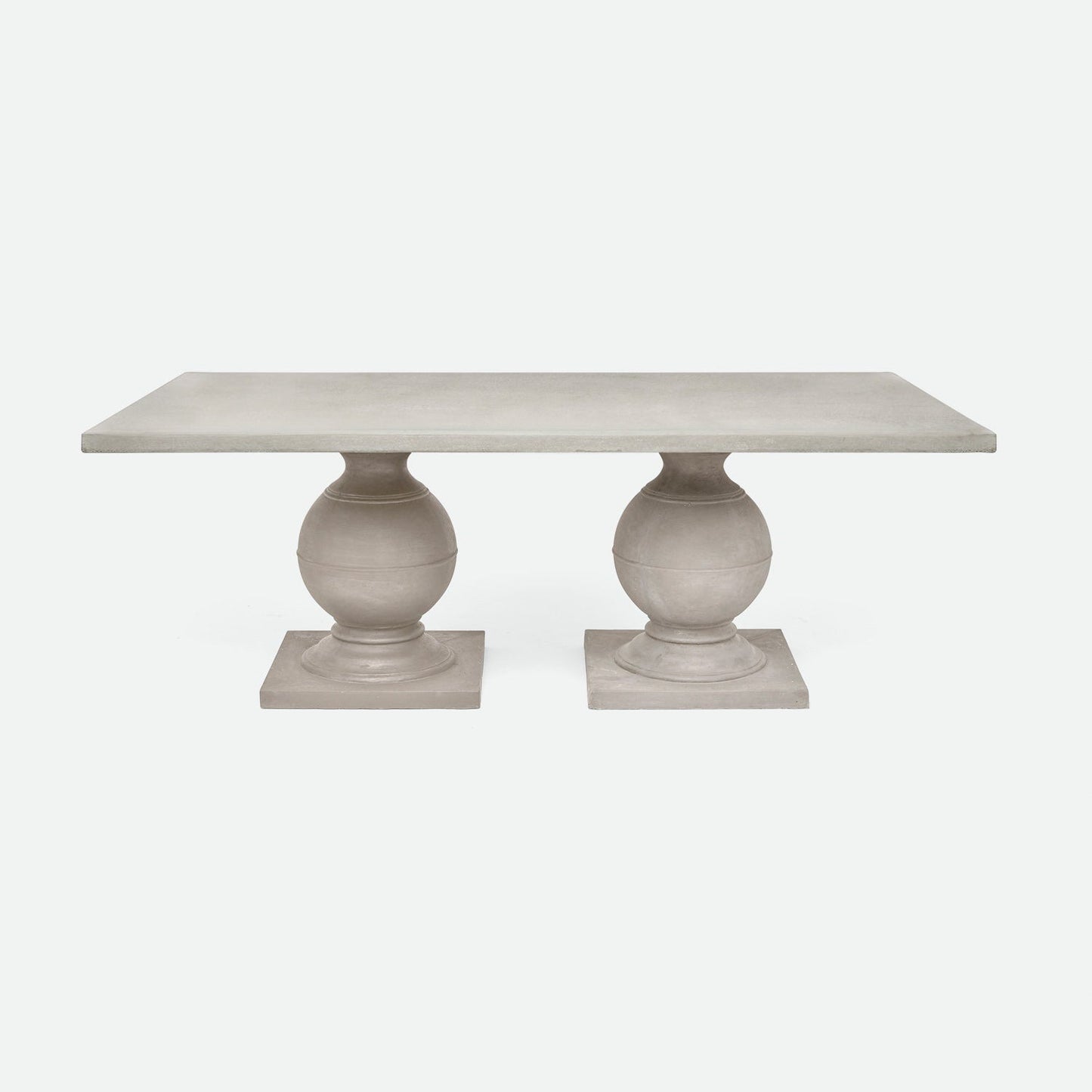 Made Goods Cyril 110" x 42" x 30" White Plaster Reconstituted Stone Outdoor Dinning Table With Rectangle Table Top