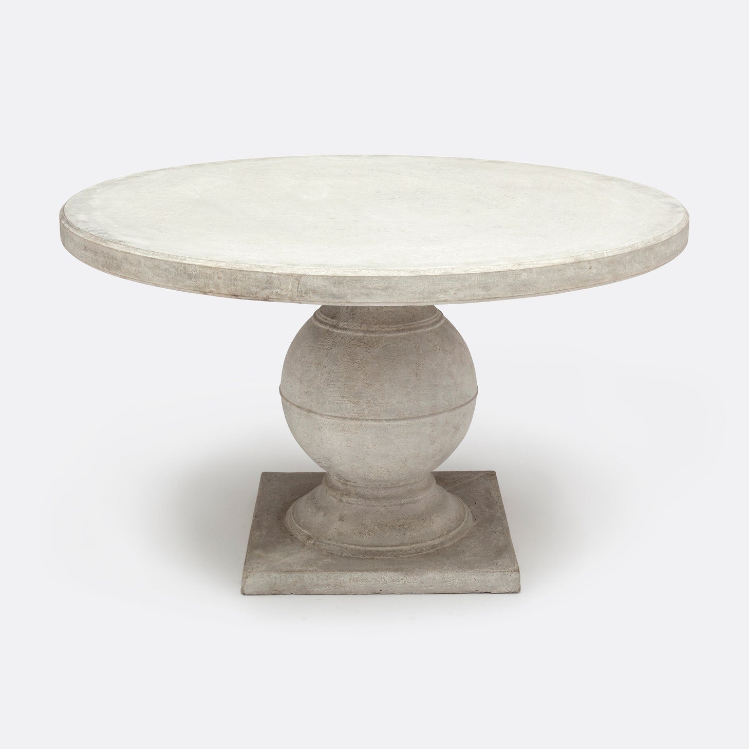 Made Goods Cyril 48" x 30" Light Gray Reconstituted Stone Outdoor Dinning Table With Round Table Top