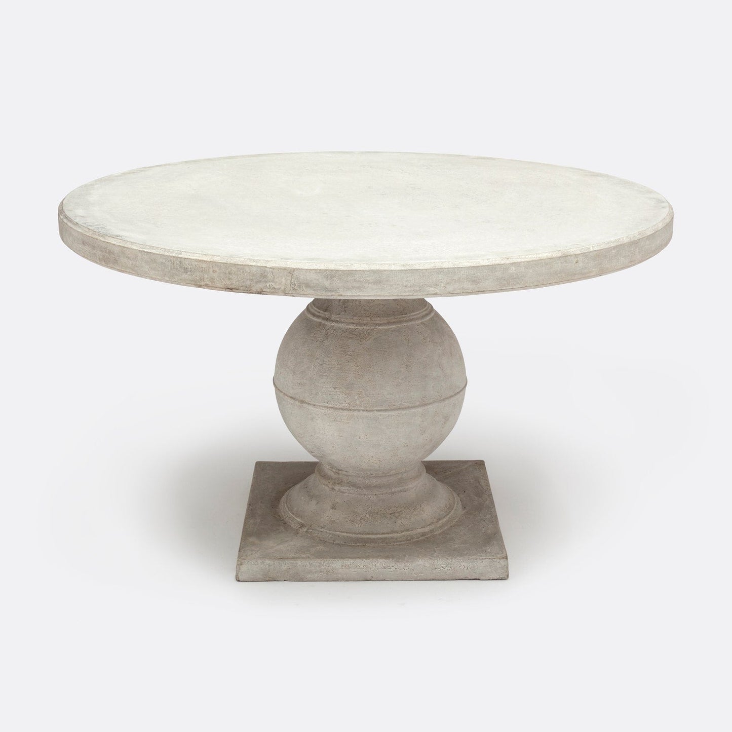 Made Goods Cyril 60" x 30" Light Gray Reconstituted Stone Outdoor Dinning Table With Round Table Top