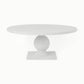 Made Goods Cyril 72" x 30" White Plaster Reconstituted Stone Outdoor Dinning Table With Round Table Top