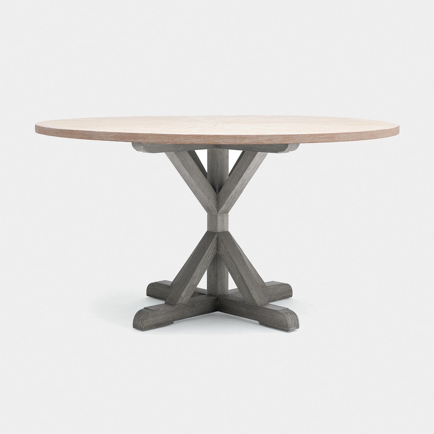 Made Goods Dane 48" x 30" Gray Cerused Oak Dinning Table With Round Pristine Vintage Faux Shagreen Table Top