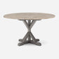 Made Goods Dane 48" x 30" Gray Cerused Oak Dinning Table With Round Warm Gray Marble Table Top