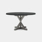 Made Goods Dane 48" x 30" White Cerused Oak Dinning Table With Round Black Vintage Faux Shagreen Table Top