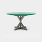 Made Goods Dane 60" x 30" Gray Cerused Oak Dinning Table With Round Emerald Shell Table Top