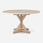 Made Goods Dane 60" x 30" White Cerused Oak Dinning Table With Round Beige Crystal Stone Table Top