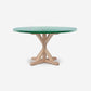 Made Goods Dane 60" x 30" White Cerused Oak Dinning Table With Round Emerald Shell Table Top