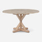 Made Goods Dane 60" x 30" White Cerused Oak Dinning Table With Round Warm Gray Marble Table Top