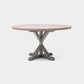 Made Goods Dane 72" x 30" Gray Cerused Oak Dinning Table With Round White Cerused Oak Table Top