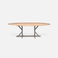 Made Goods Dane 84" x 42" x 30" Gray Cerused Oak Dinning Table With Oval White Cerused Oak Table Top