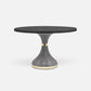 Made Goods Elis 48" x 30" Cool Gray Realistic Faux Shagreen Dinning Table With Round Black Vintage Faux Shagreen Table Top