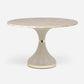 Made Goods Elis 48" x 30" Sand Realistic Faux Shagreen Dinning Table With Round Beige Crystal Stone Table Top