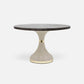 Made Goods Elis 72" x 30" Sand Realistic Faux Shagreen Dinning Table With Round Zinc Metal Table Top