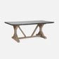 Made Goods Emeric 96" x 42" x 30" White Washed Mango Wood Dinning Table With Rectangle Zinc Metal Table Top