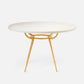Made Goods Grace 60" x 30" Gold Pitted Iron Dinning Table With Round Pristine Vintage Faux Shagreen Table Top