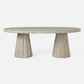 Made Goods Grady 84" x 42" x 30" Light Gray Reconstituted Stone Dinning Table With Oval Scalloped Table Top