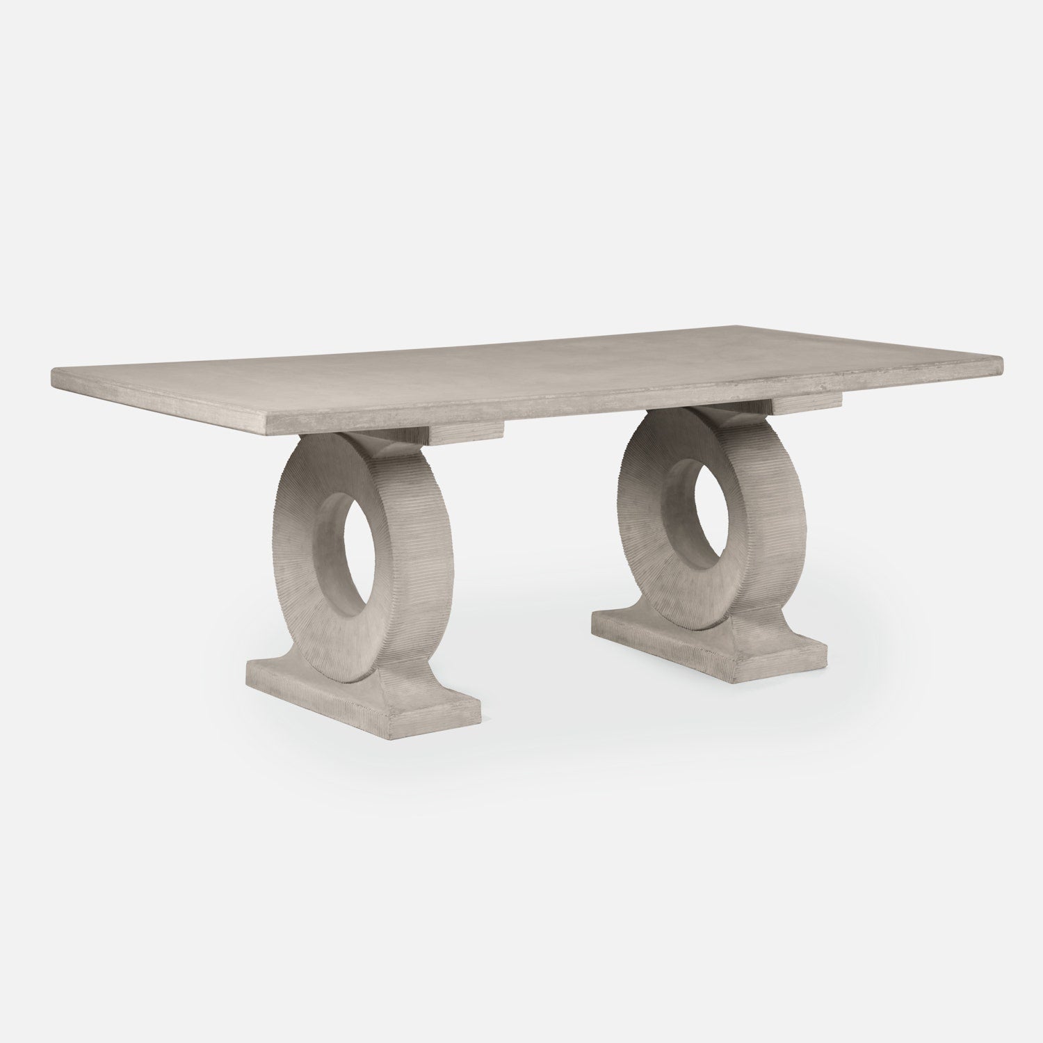 Made Goods Grier 72" x 42" x 30" Light Gray Reconstituted Stone Dinning Table With Rectangle Table Top