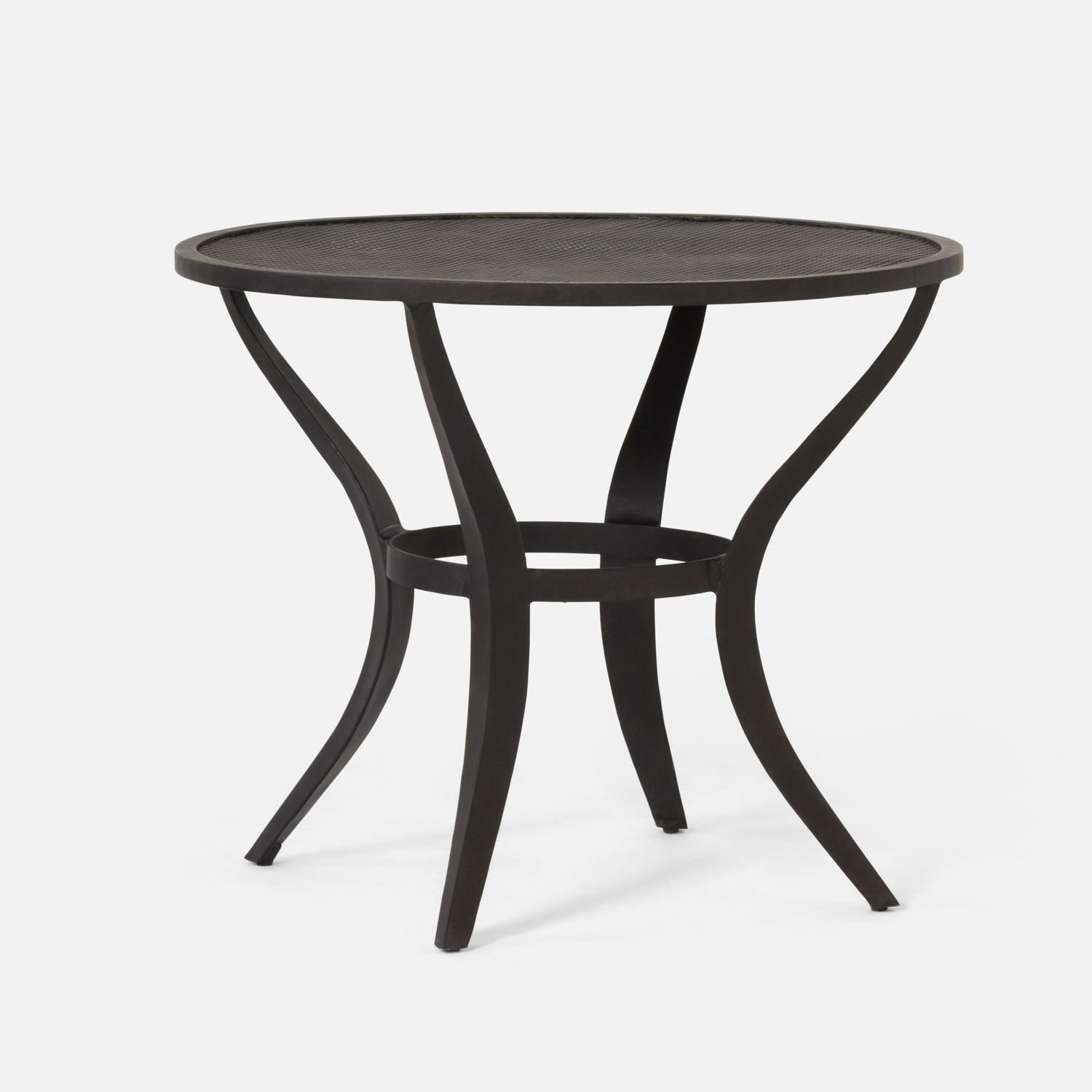 Made Goods Hadley 36" x 30" Black Mesh Metal Dinning Table With Round Table Top