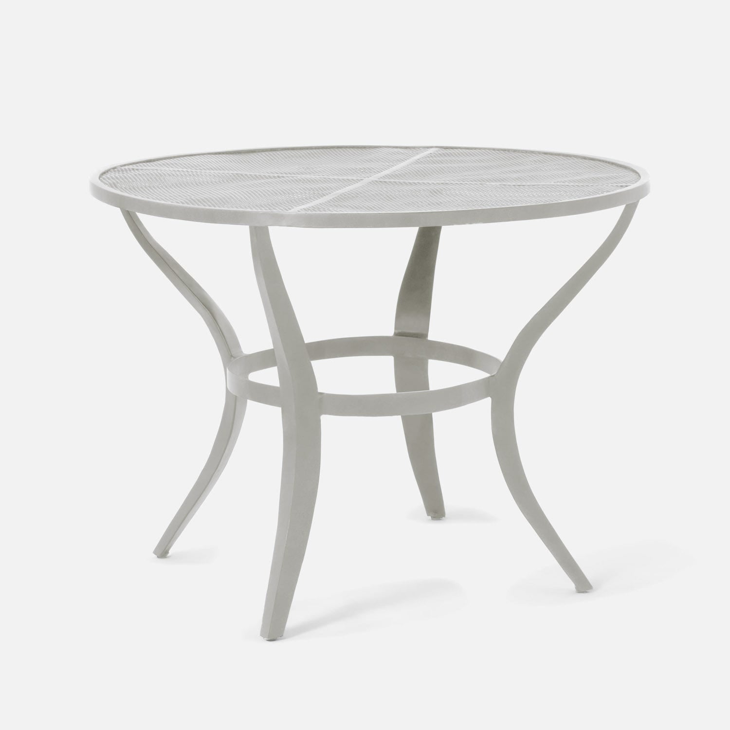 Made Goods Hadley 48" x 30" Silver Mesh Metal Dinning Table With Round Table Top