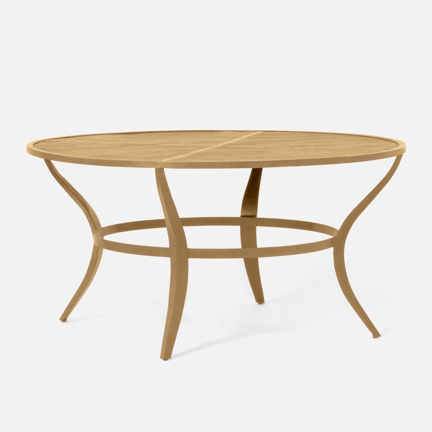 Made Goods Hadley 60" x 30" Gold Mesh Metal Dinning Table With Round Table Top