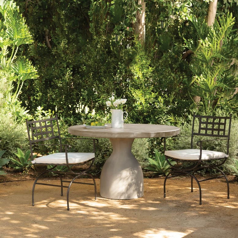 Made Goods Irving 54" x 30" Light Gray Reconstituted Stone Dinning Table With Round Table Top